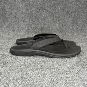 OluKai Ohana Sandals Women's 8 Black Athletic Recovery Summer Beach Thong Flip